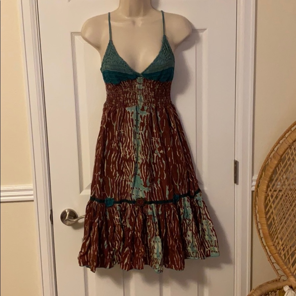 Hale Bob silk tie dye boho dress. Size S.